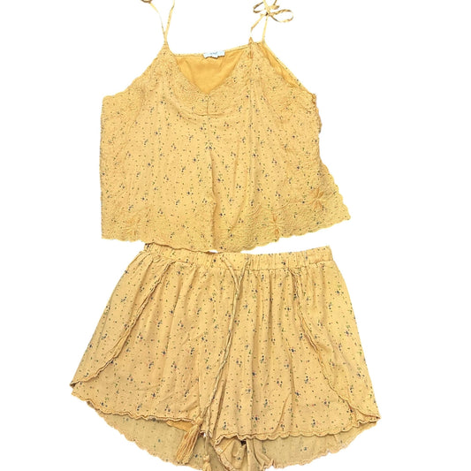 EASEL MUSTARD YELLOW FLORAL LOUNGE SET 263 SMALL