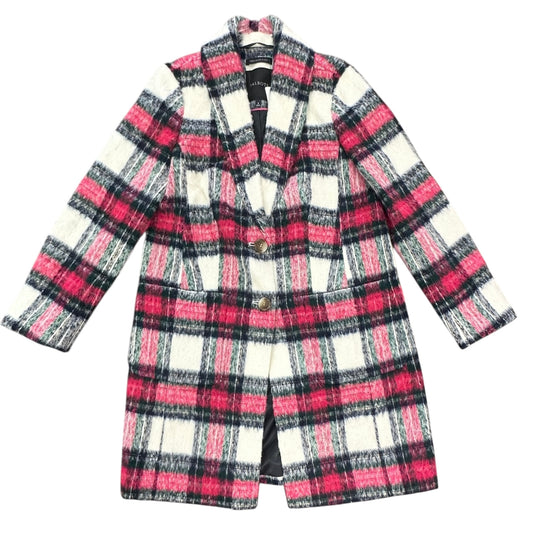 TALBOTS WOOL BLEND PLAID COAT 100 SZ 8