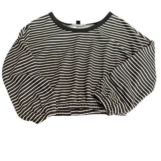 HYFVE GRAY STRIPED CROPPED BUBBLE SWEATSHIRT 122 LARGE