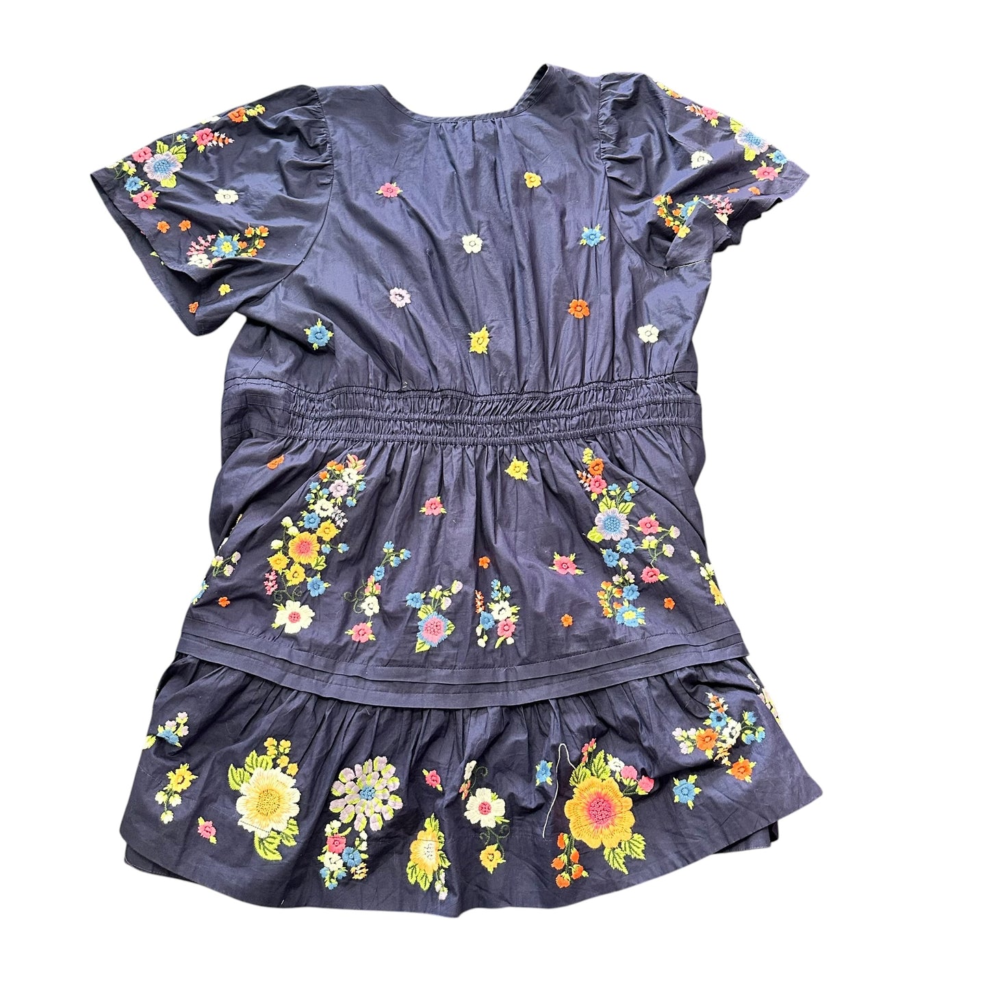ANTHROPOLOGIE NAVY EMBROIDERED SUNDRESS 123 3X
