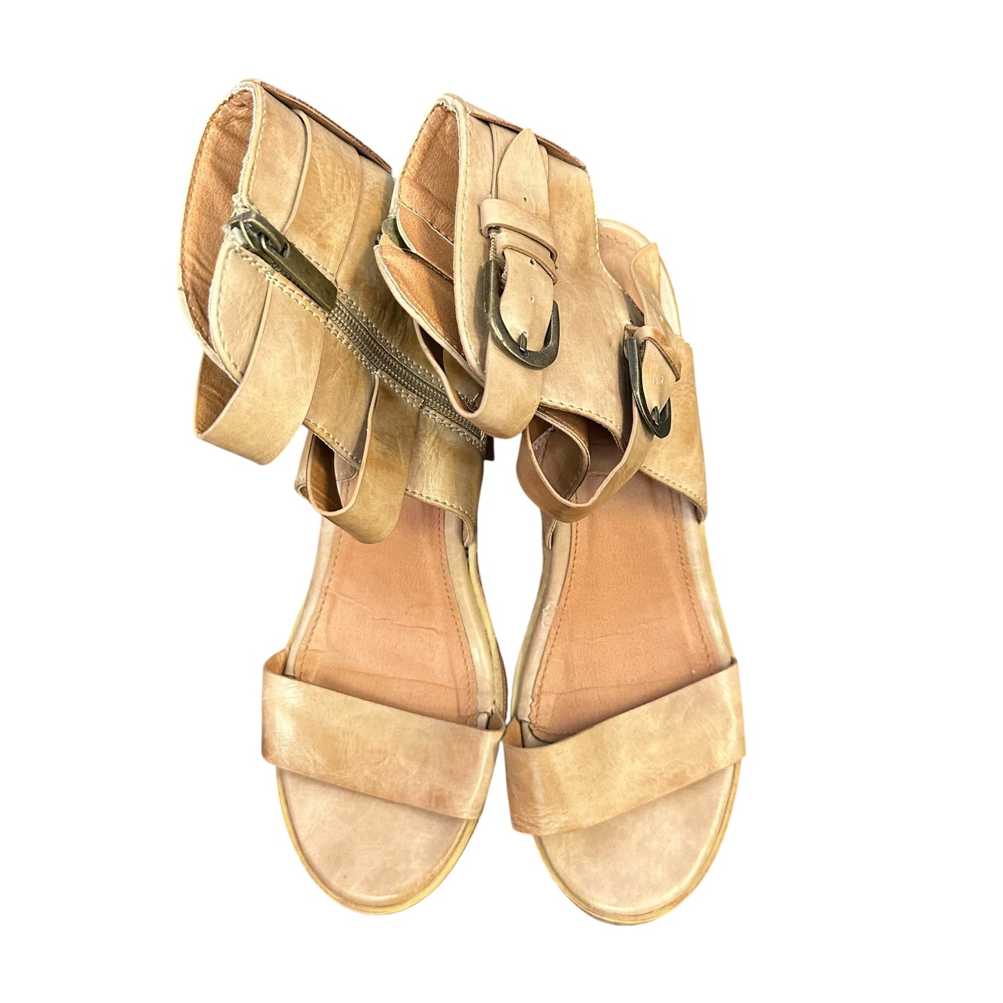 93 VINTAGE BROWN BLOCK HEELS 251 SZ 7