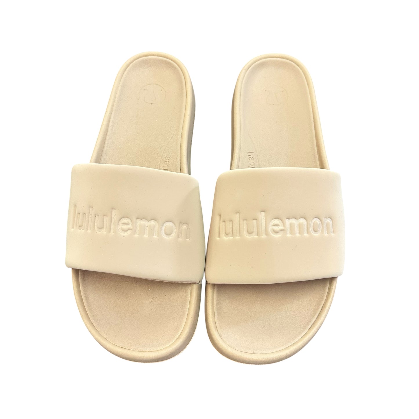 LULULEMON RESTFEEL SLIDE SANDALS SAND DOLLAR NWOT 276 SZ 12