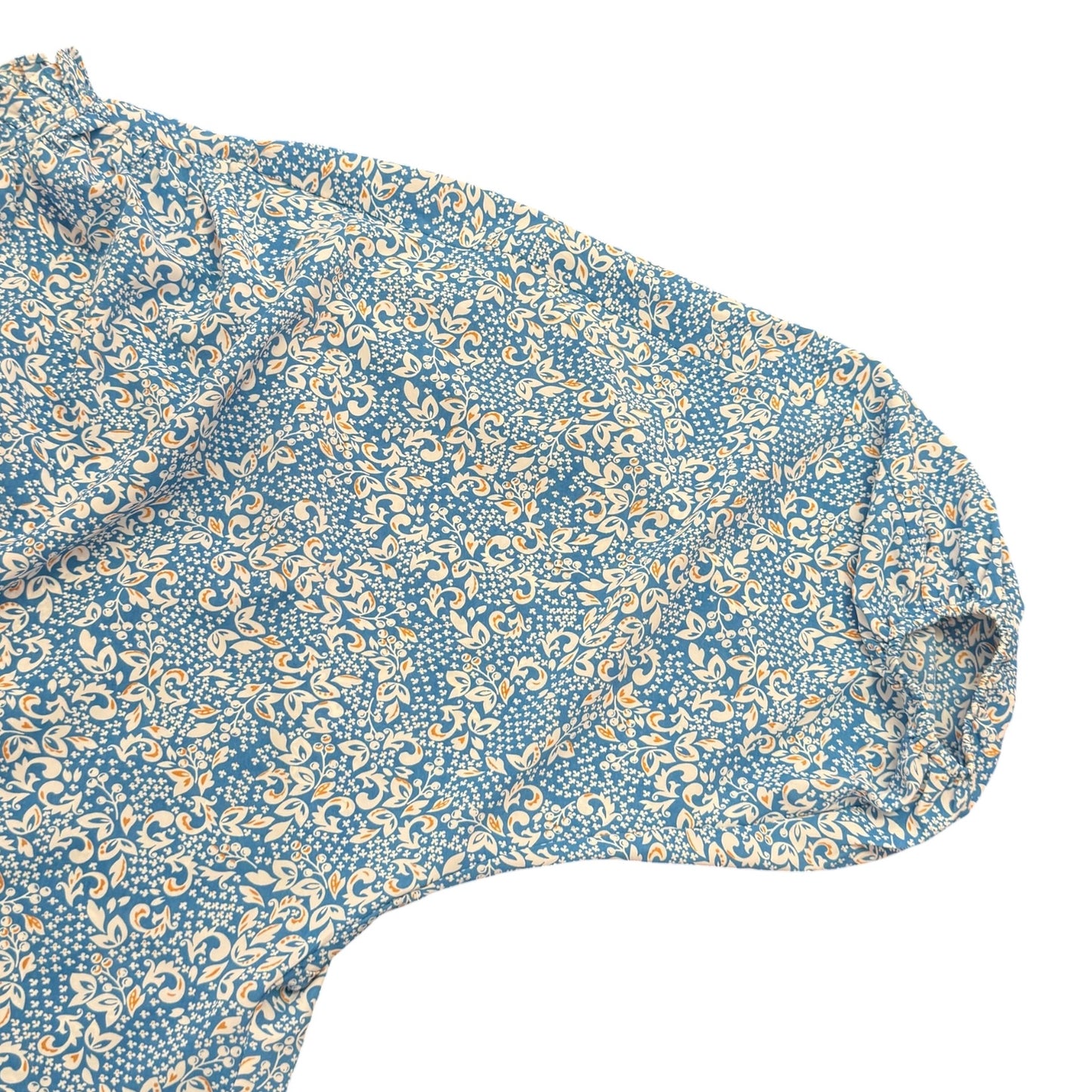 ENTRO BLUE WHITE FLORAL BLOUSE 100 SMALL
