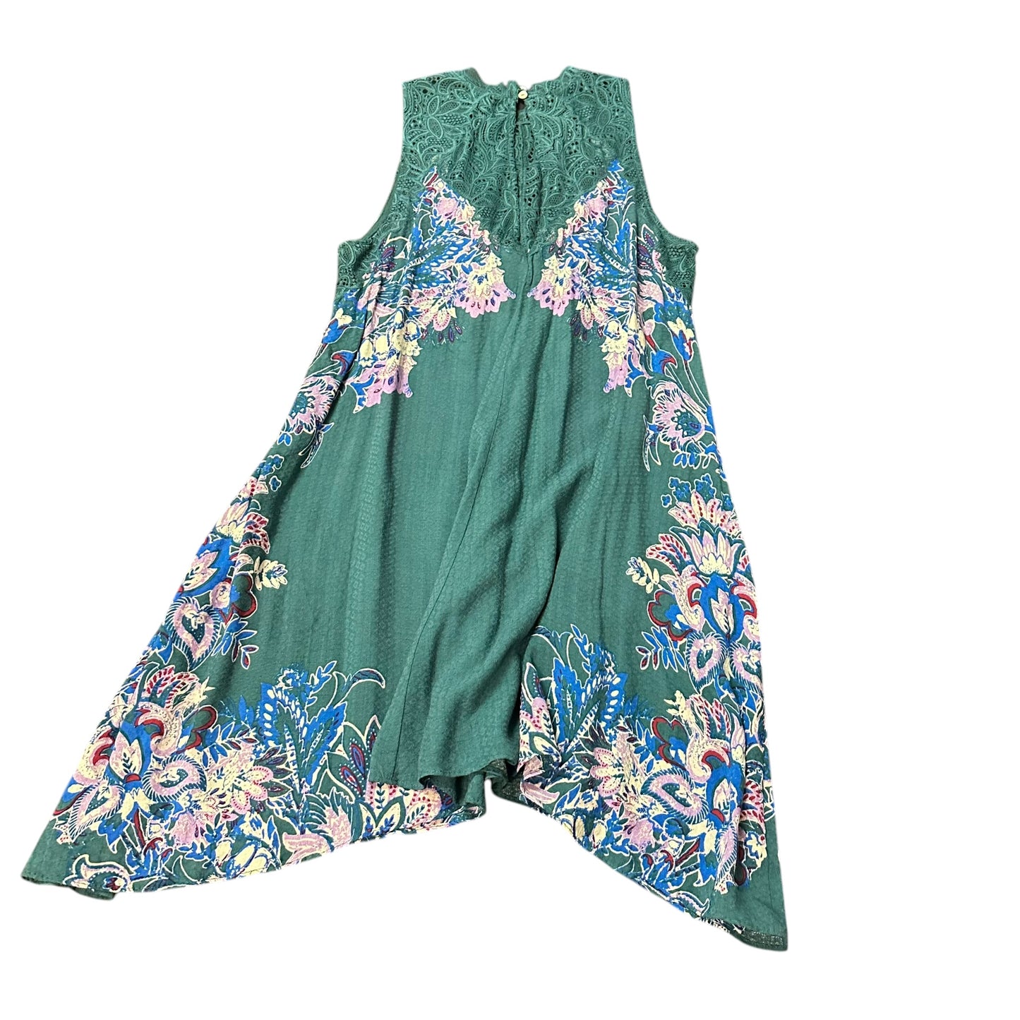 FREE PEOPLE MARSHA TEAL GREEN LACE DRESS 158 SMALL