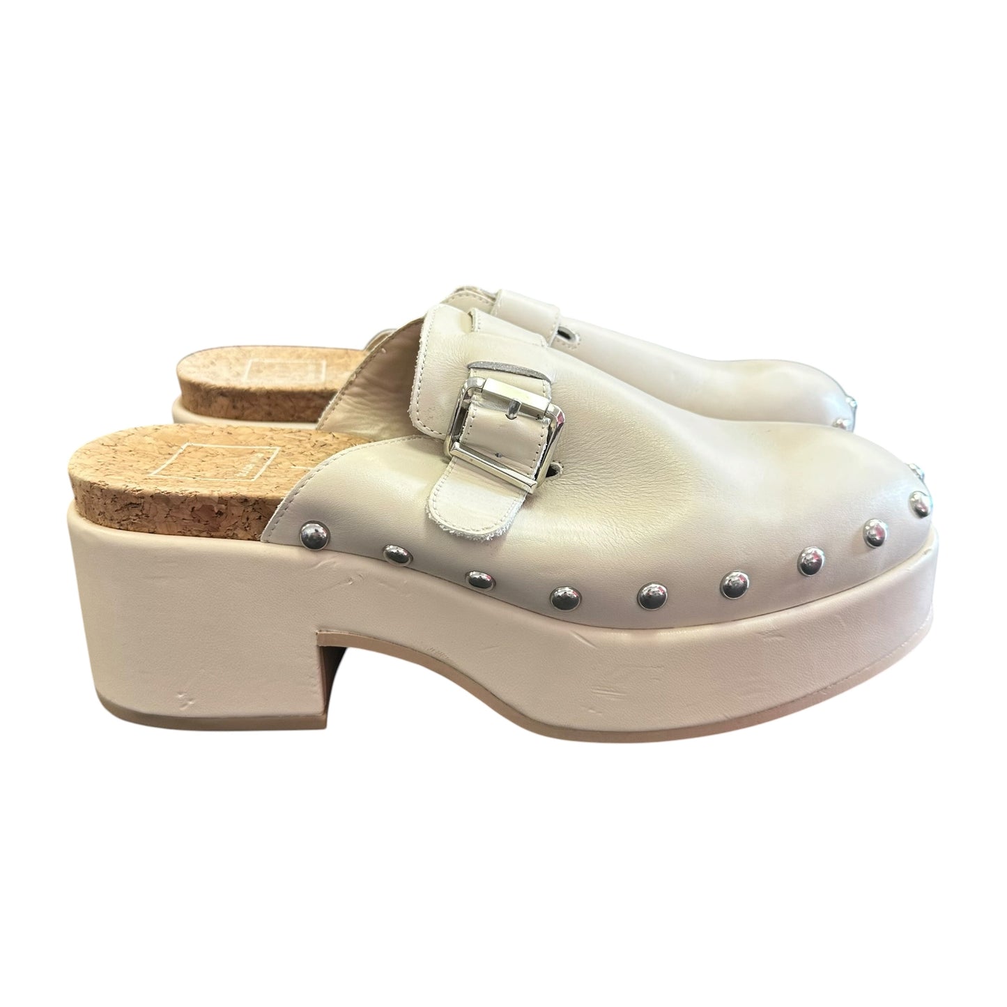 DOLCE VITA BEIGE STUDDED MULES CLOGS 139 SZ 8