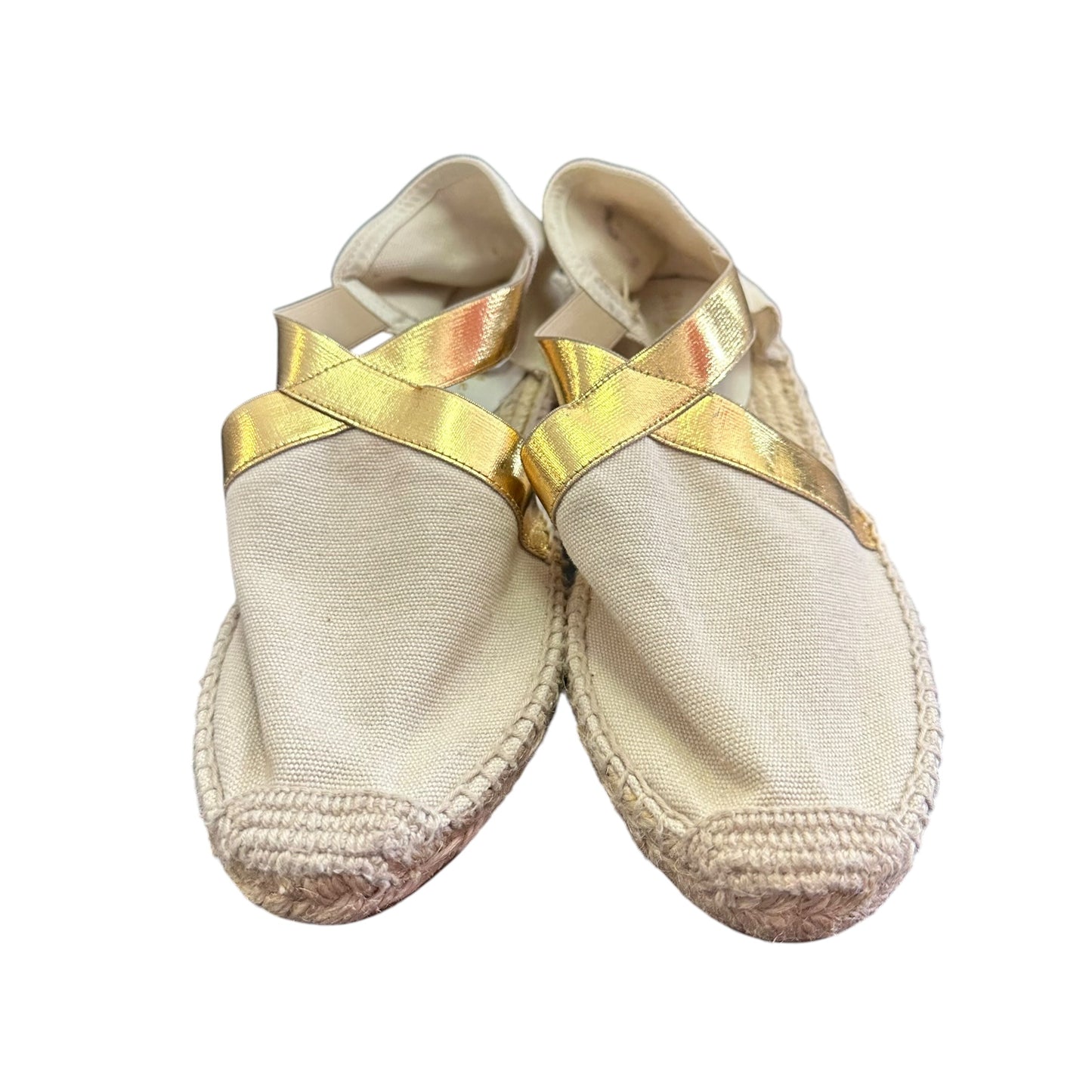 BETTYE MUELLER METALLIC GOLD ESPADRILLES FLAT SHOES 100 SZ 9