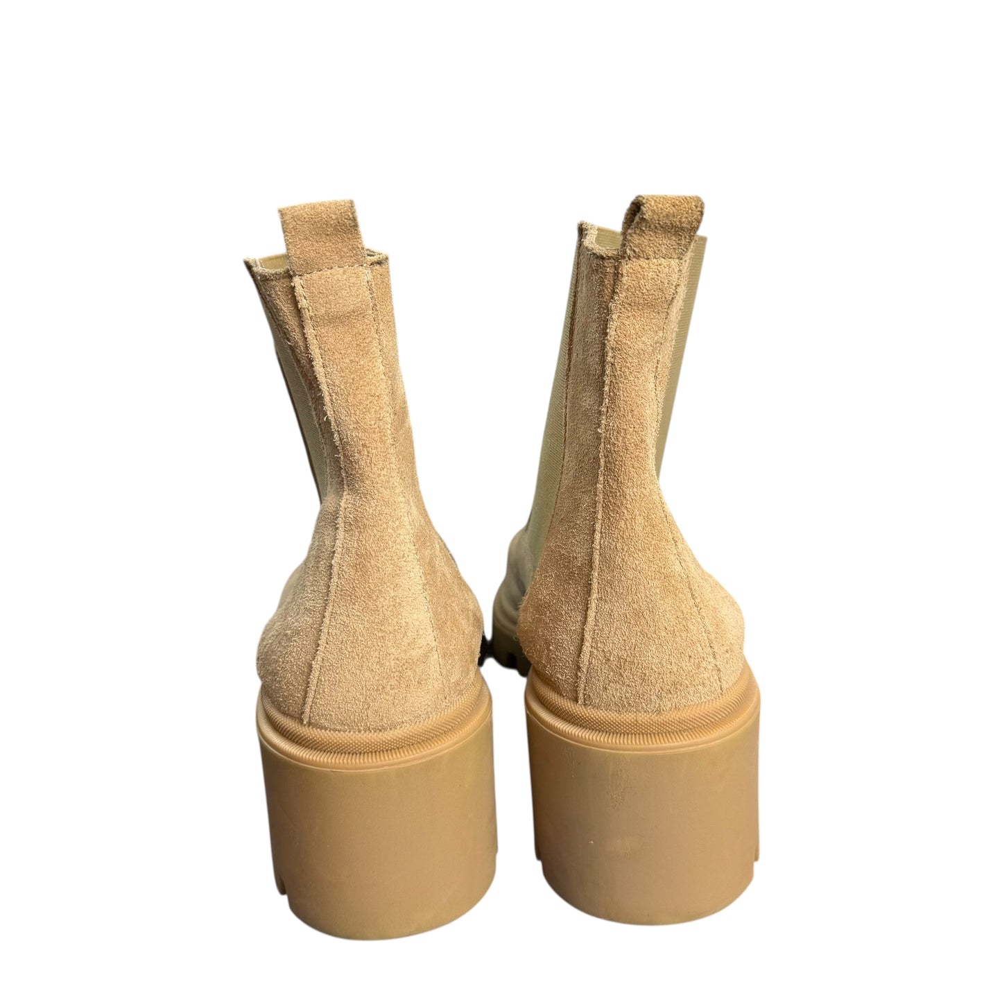 ANTONIO DE FARIA LUG SOLE CHELSEA BOOTS BEIGE SUEDE 100 SZ 9