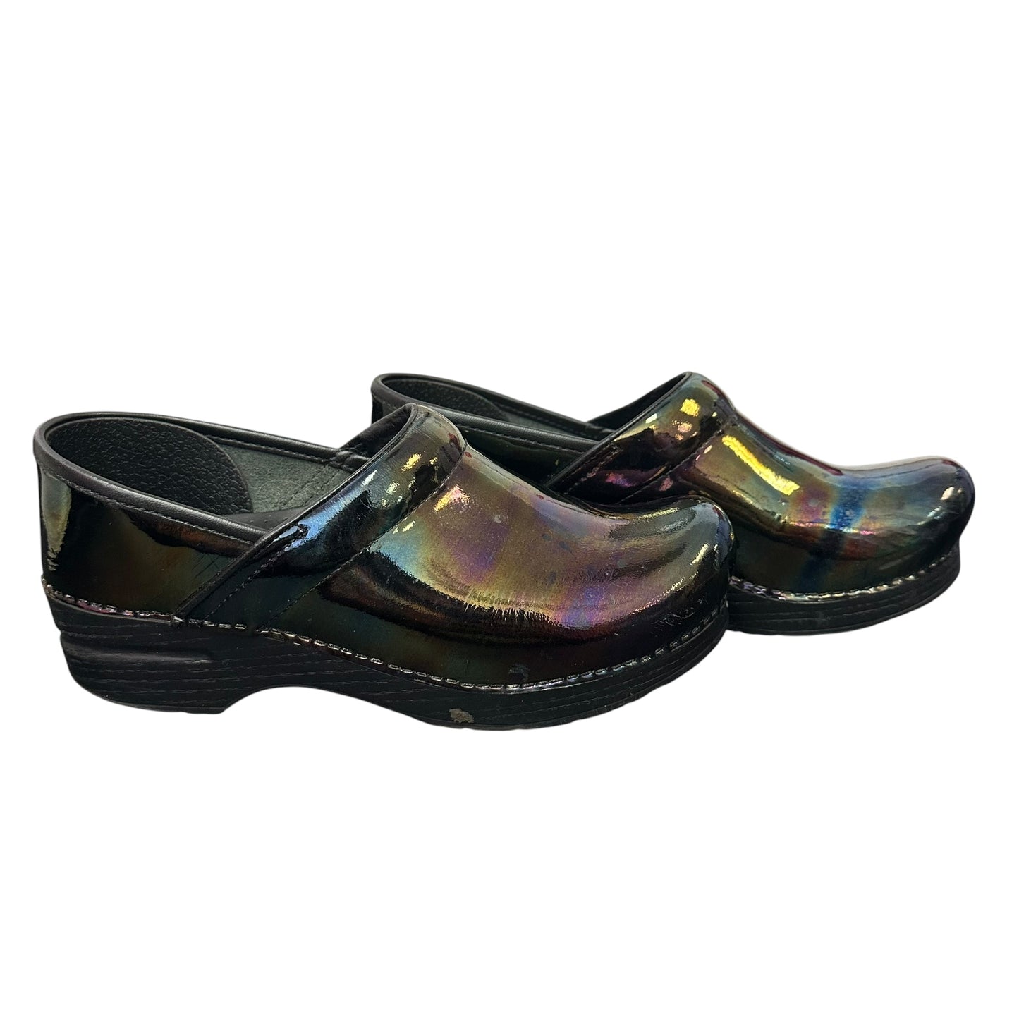 DANSKO PETROL PATENT IRIDESCENT CLOGS 262 SZ 8/8.5