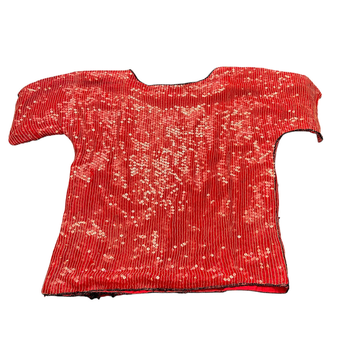 JOSEPH LE BON RED SILK BEADED SEQUINS BLOUSE VINTAGE 100 MEDIUM