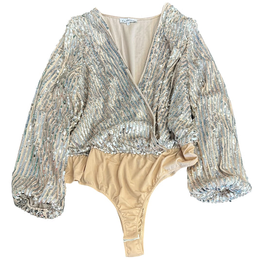 EN SAISON SILVER SEQUINS BODYSUIT 100 3X