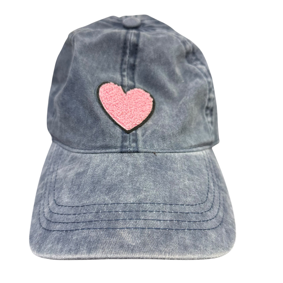 BLUE STONE WASHED CAP PINK HEART 58 OS