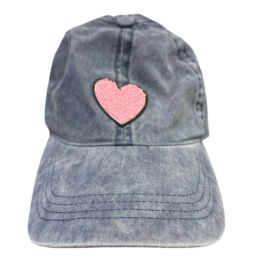 BLUE STONE WASHED CAP PINK HEART 58 OS