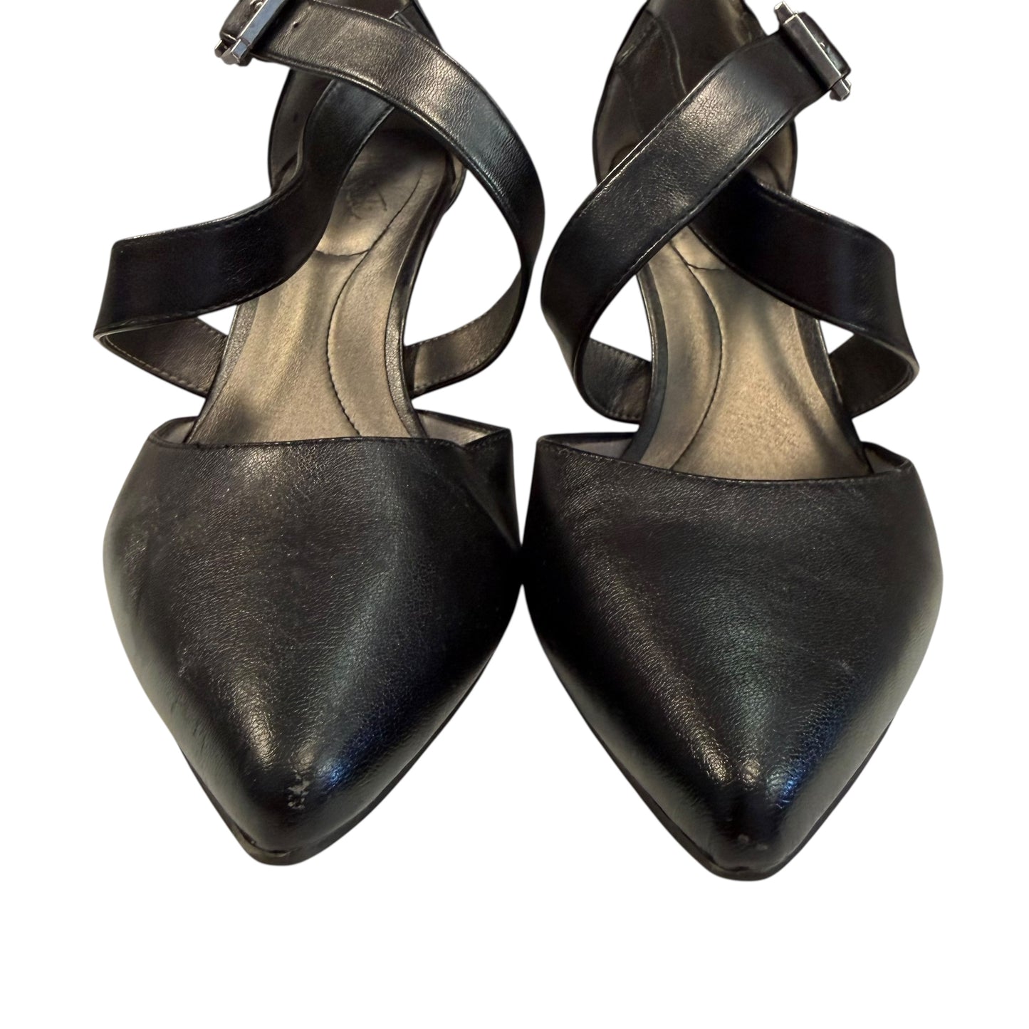 LIFESTRIDE SEE THIS BLACK POINTY TOE STRAPPY HEELS 233 SZ 9.5