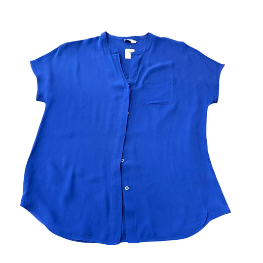 VINCE BLUE BUTTON UP BLOUSE 255 LARGE