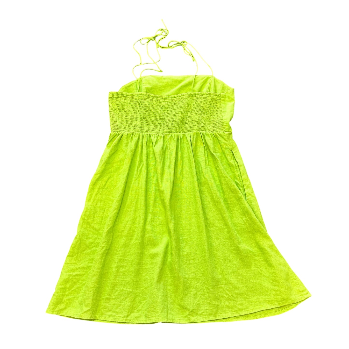 OLD NAVY GREEN LINEN BLEND DRESS NWT 26 MEDIUM