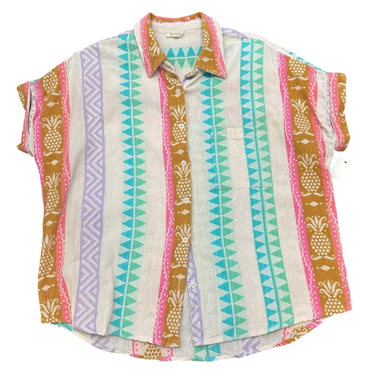 EN CREME BEIGE COLORFUL KNIT TOP 27 SMALL