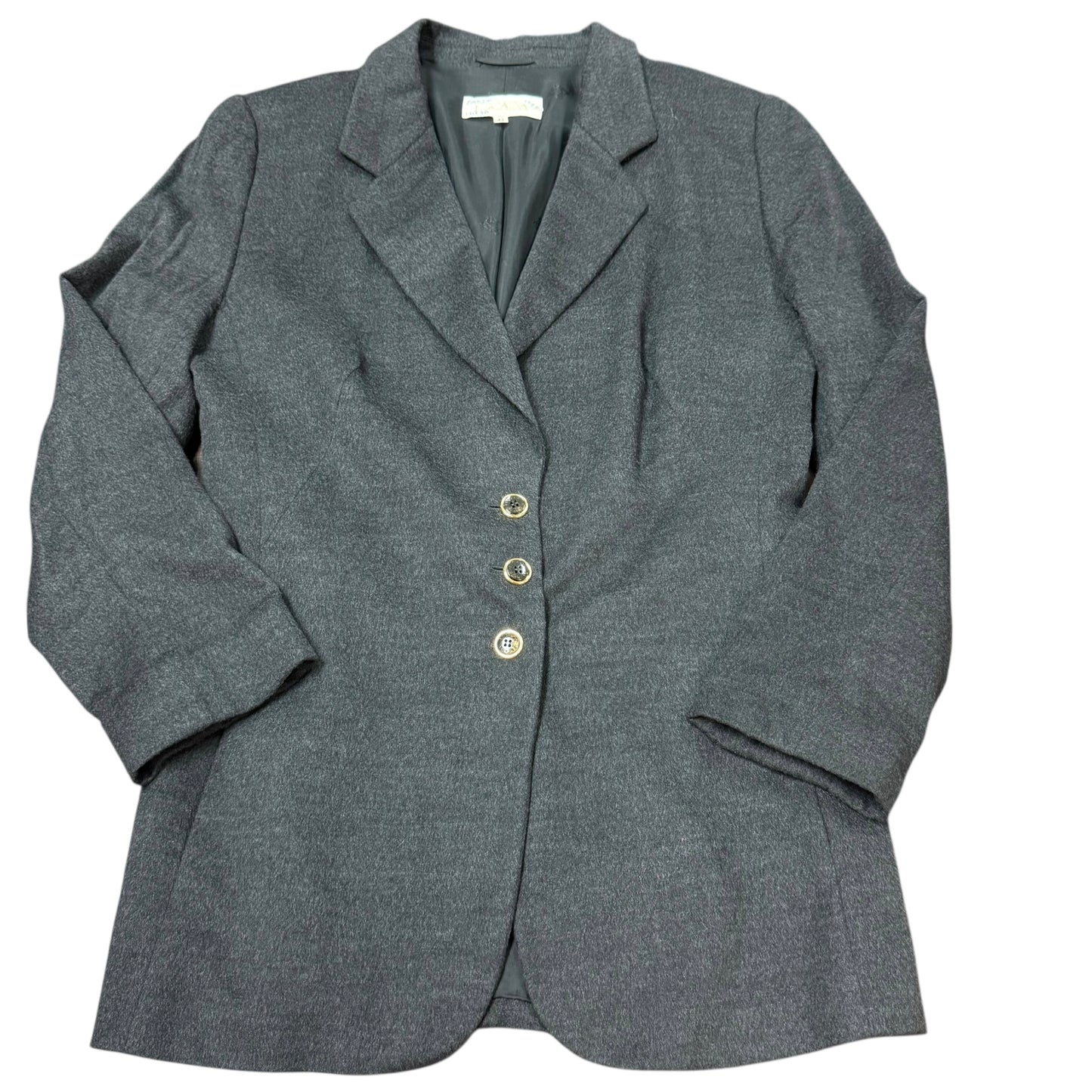 ESCADA GRAY VINTAGE BLAZER WOOL BLEND 100 SZ 8