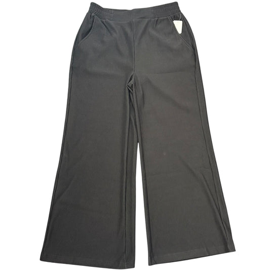 UMGEE BLACK RIBBED PULL ON WIDE LEG TROUSERS 14 SMALL
