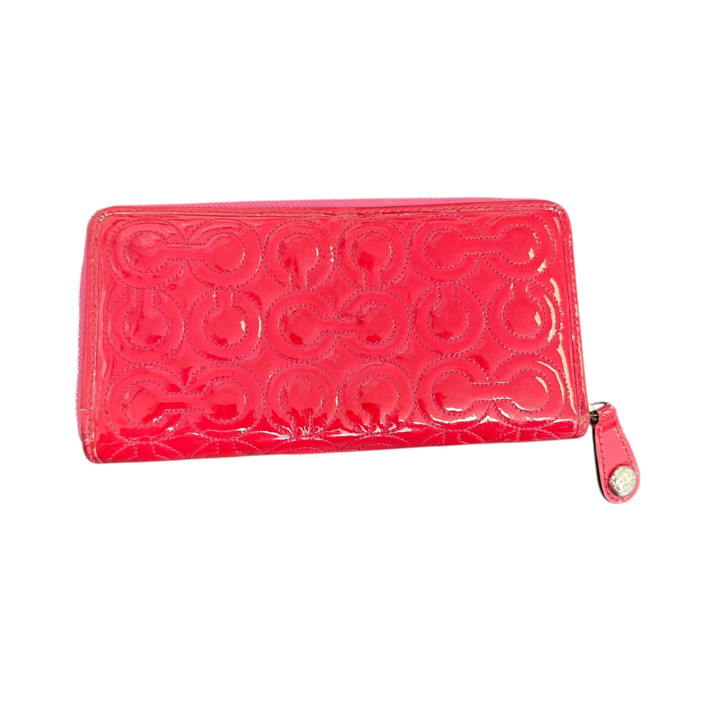COACH RED PATENT LEATHER WALLET GRAMERCY COLLECTION LOGO C 258 OS