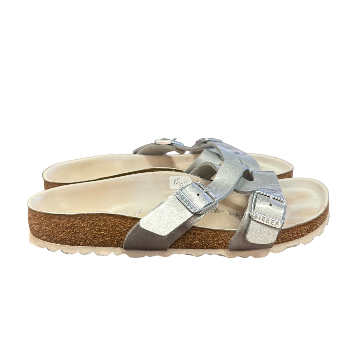 BIRKENSTOCK YAO BALANCE SANDALS SILVER BIRKO-FLOR 100 SZ 7