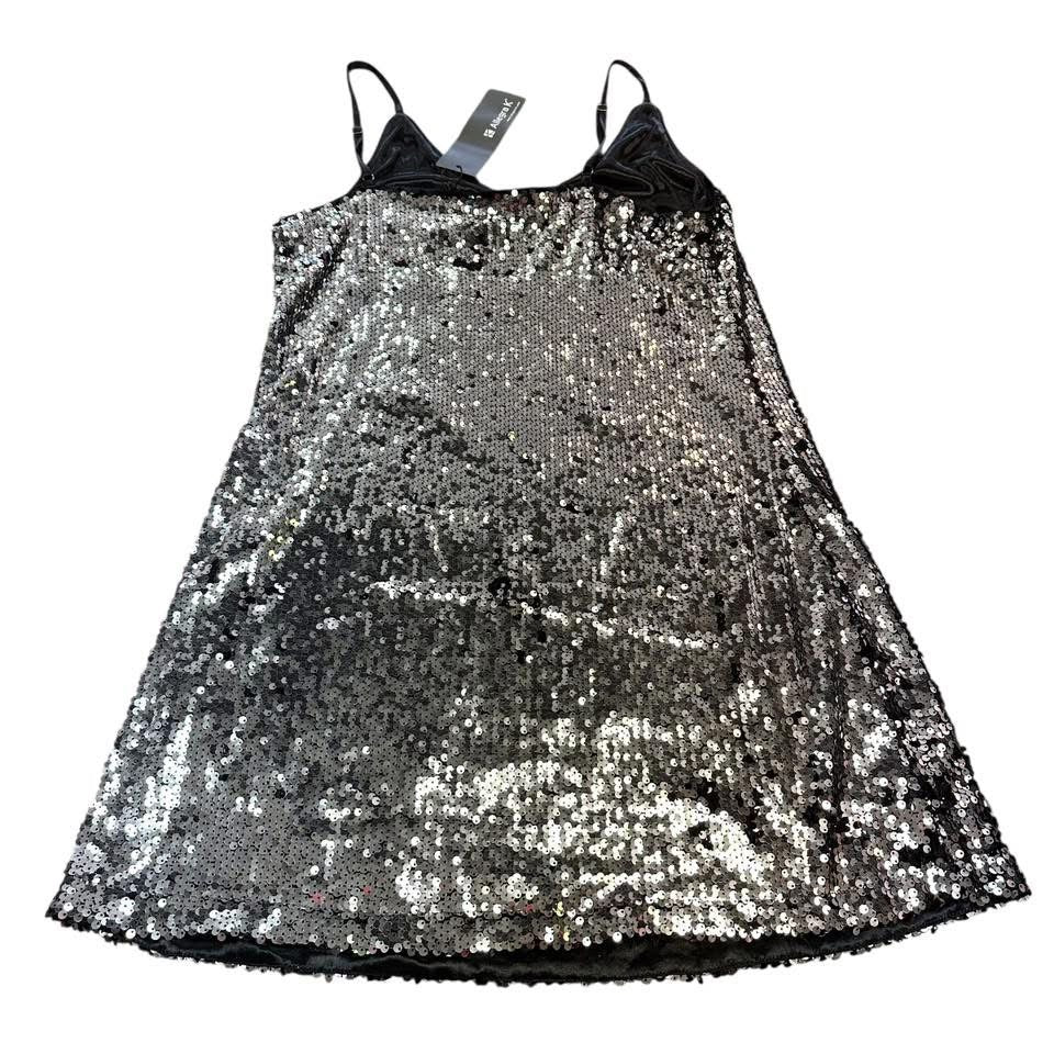 ALLEGRA K SILVER SEQUINS DRESS 158 NWT SMALL