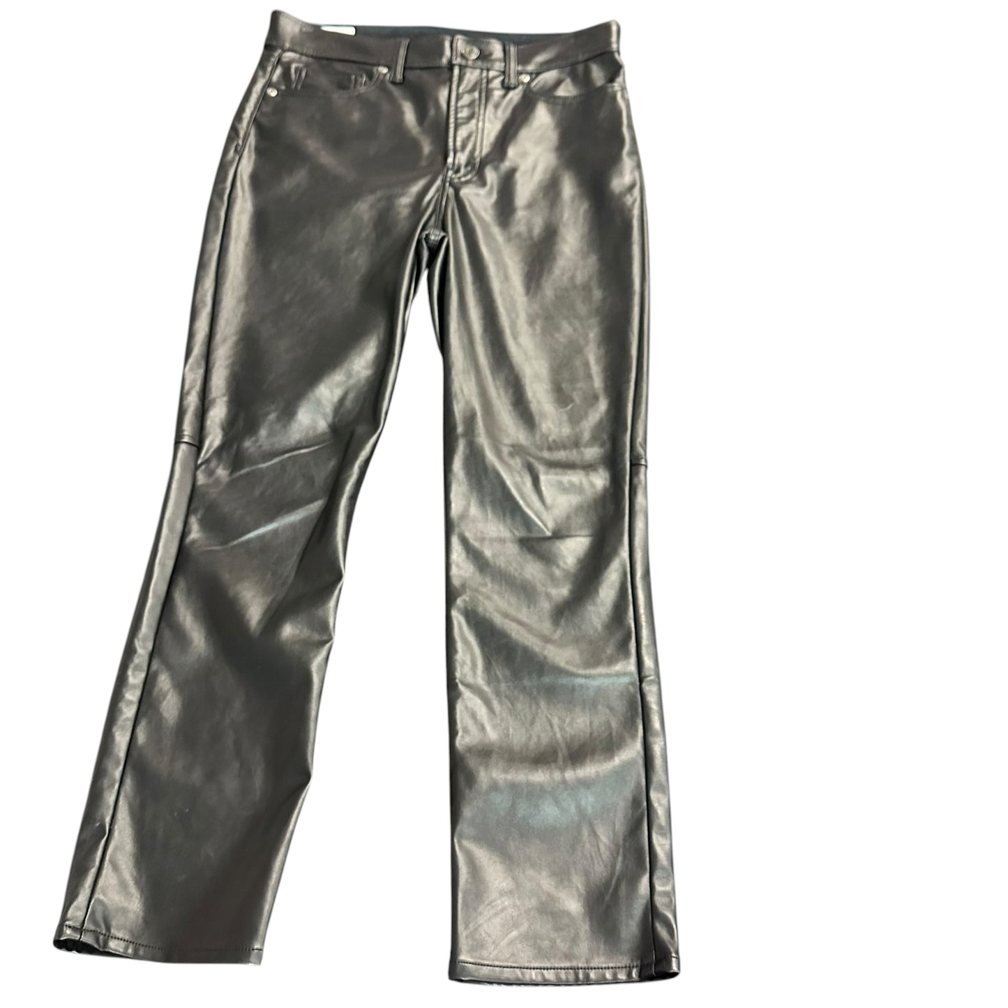 GAP VINTAGE SLIM HIGH RISE BLACK FAUX LEATHER PANTS 251 SZ 4