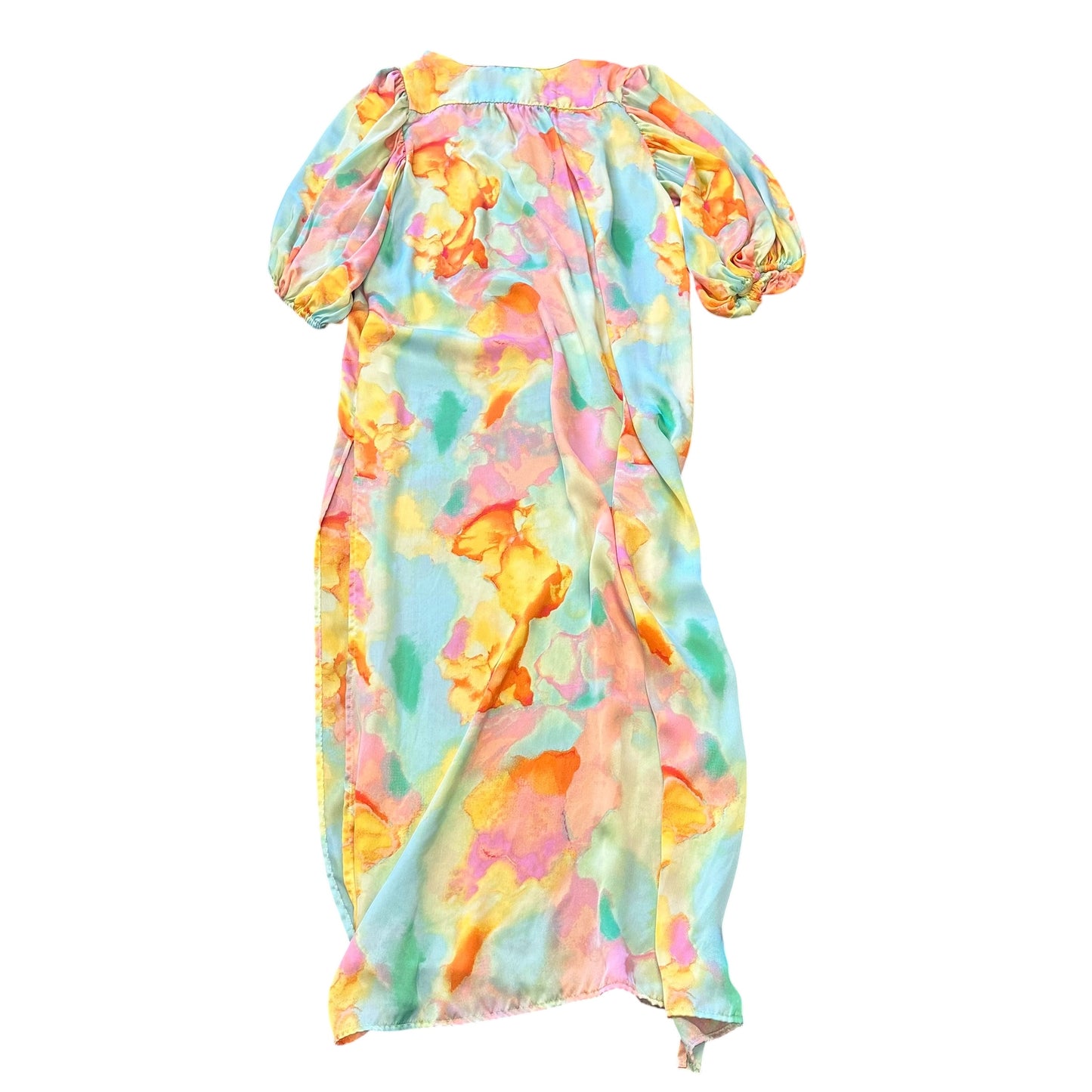 BUDDY LOVE WATERCOLOR MUTLTICOLOR SATIN DRESS 84 MEDIUM