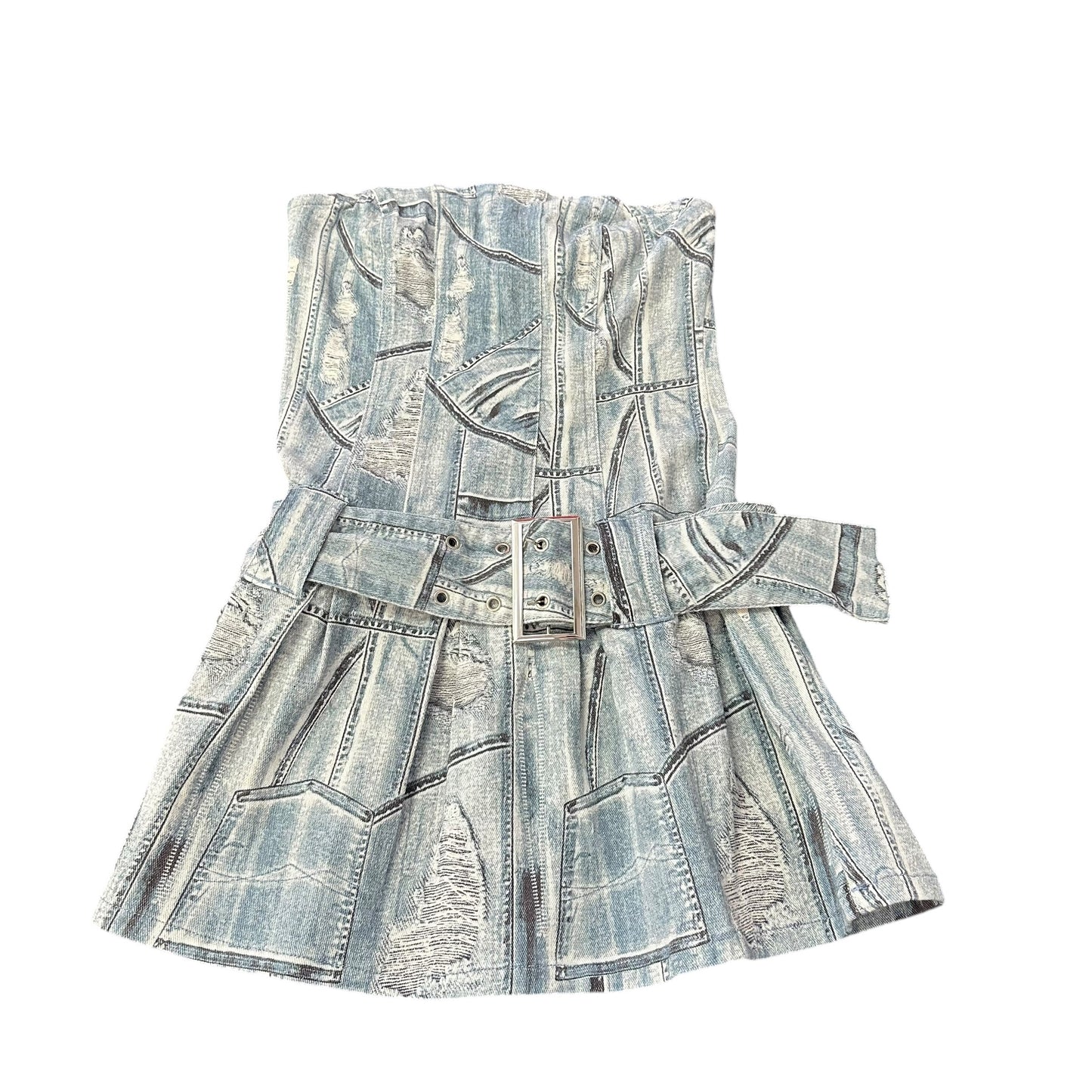 F21 DENIM STRAPLESS DRESS 278 MEDIUM