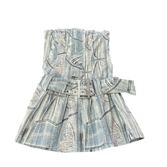 F21 DENIM STRAPLESS DRESS 278 MEDIUM