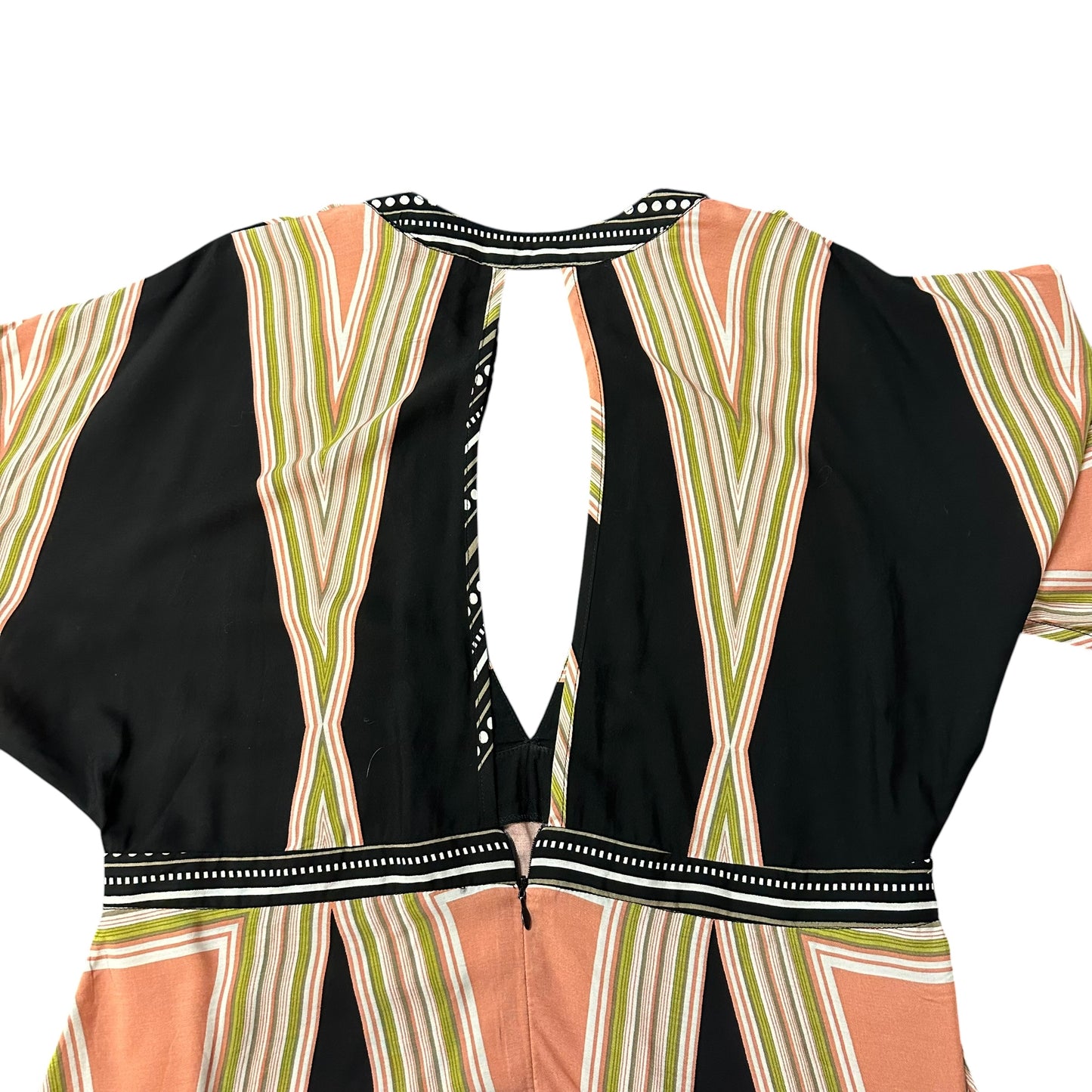 LULUS STRIPED BOHO FULL LENGTH DRESS KIMONO SLEEVES NWT 279 XL