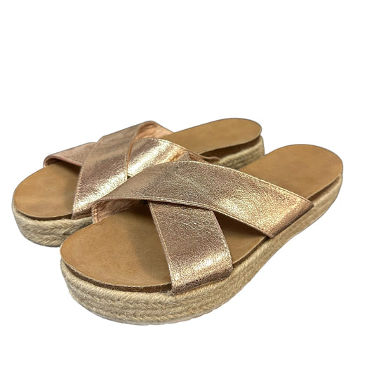 GLAZE METALLIC ROSE GOLD ESPADRILLE SANDALS 279 SZ 9