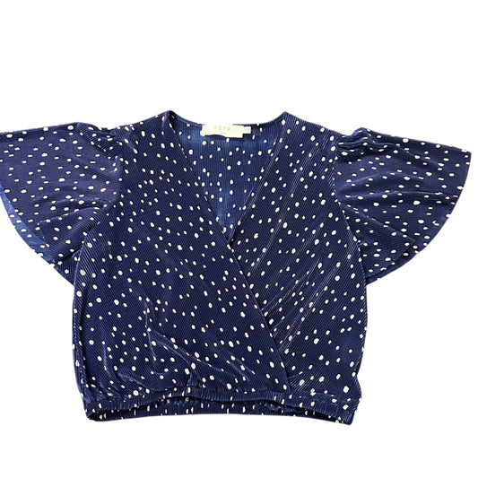 ASTR THE LABEL NAVY POLKA DOT BLOUSE 100 SMALL