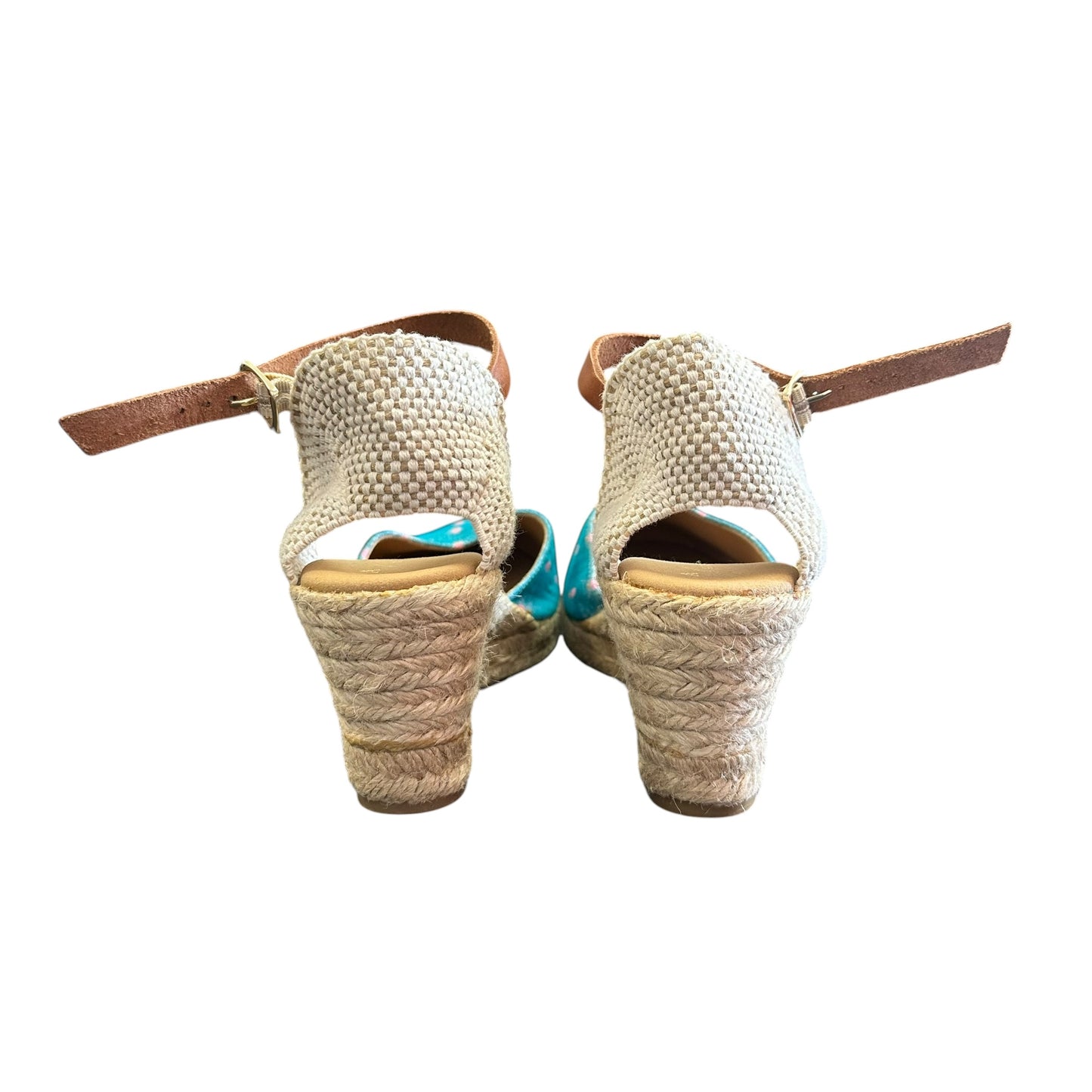 ANTHROPOLOGIE BLUE ESPADRILLE WEDGES 163 SZ 8.5