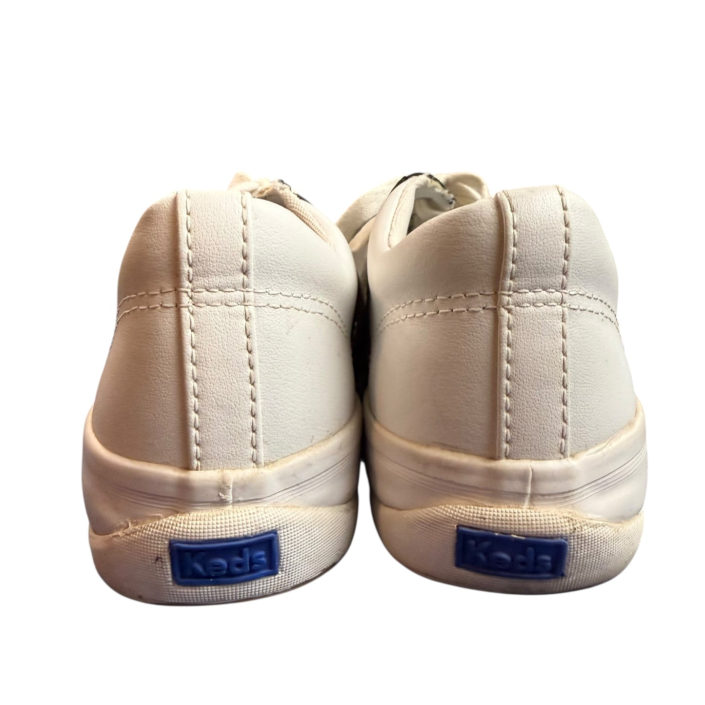 KEDS SCHOOL DAYS II LEATHER SNEAKERS WHITE NAVY 227 SZ 9.5