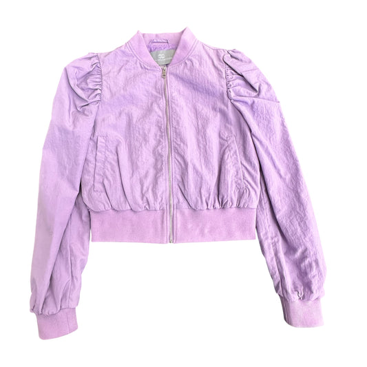 TART COLLECTION LILAC PURPLE BOMBER JACKET PUFF SLEEVES MEDIUM