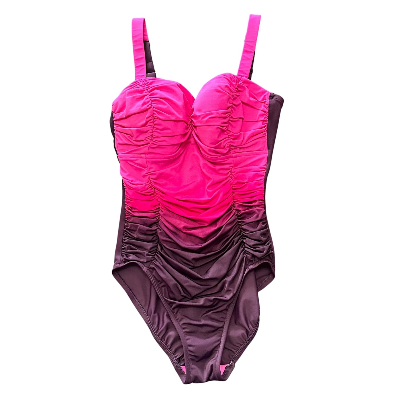 AQUA GREEN SHAPE & SWIM OMBRE PINK ONE PC SWIMSUIT 100 SZ 6