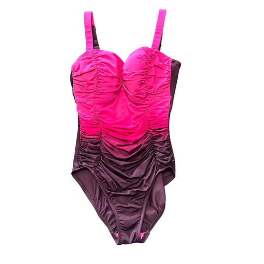AQUA GREEN SHAPE & SWIM OMBRE PINK ONE PC SWIMSUIT 100 SZ 6