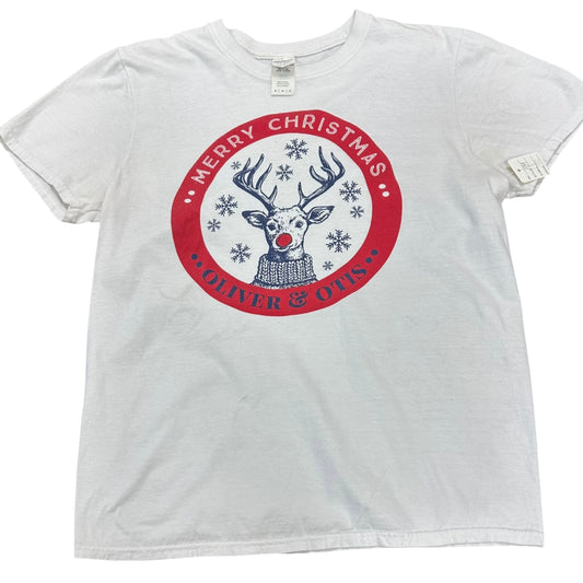CHRISTMAS TSHIRT WHITE OLIVER & OTIS RUDOLPH 139 MEDIUM