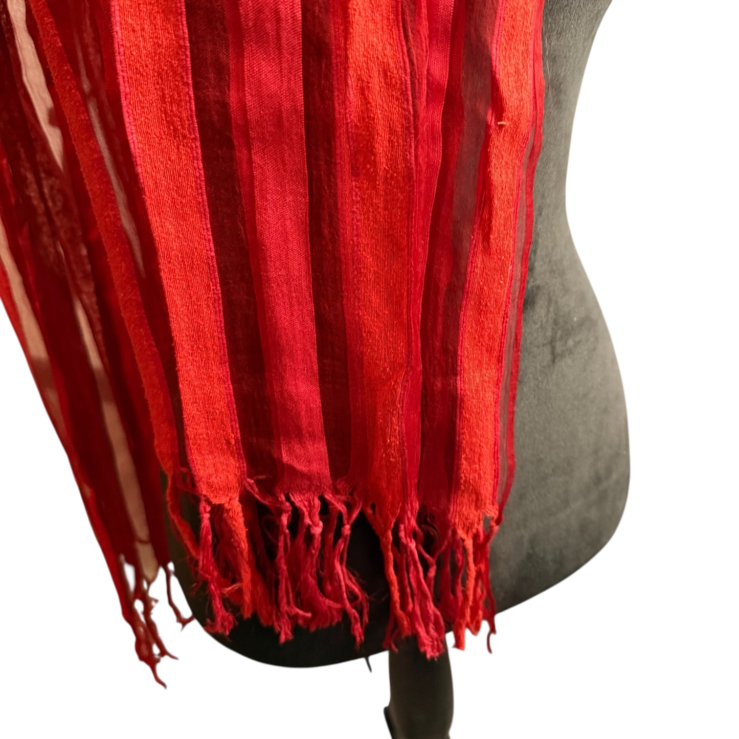 RED ORANGE STRIPED SCARF 227