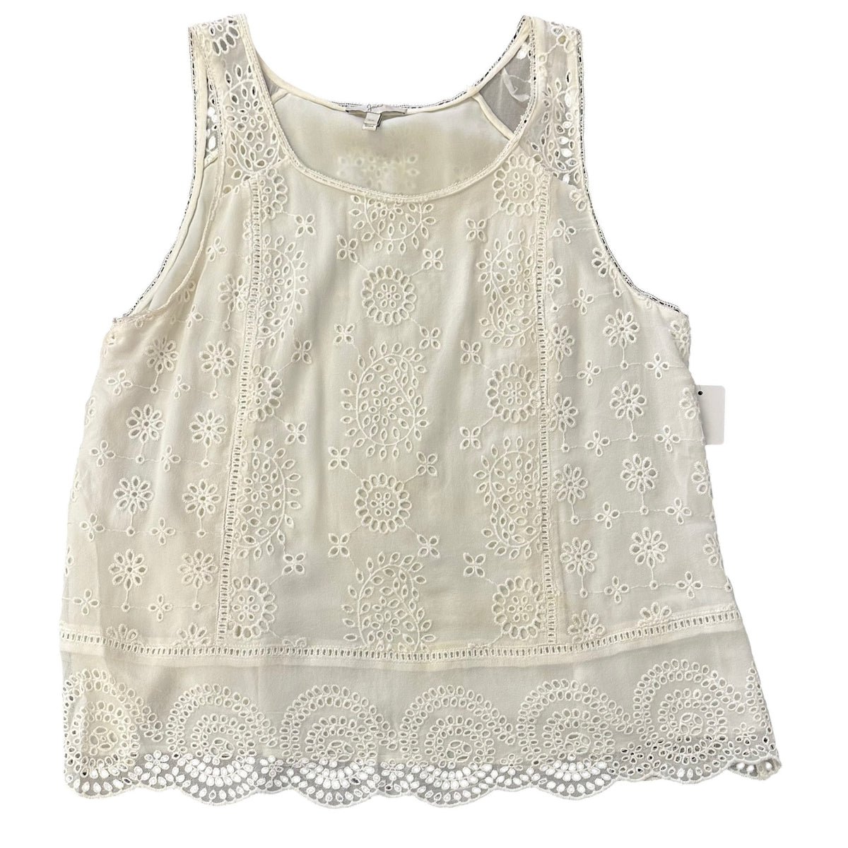 JOIE 100% SILK BEIGE EYELET BLOUSE 249 XS