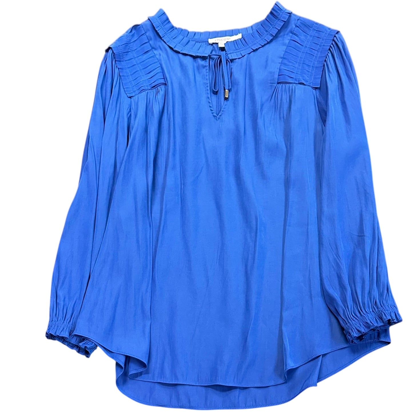CHICOS BLUE BLOUSE 228 MEDIUM/10