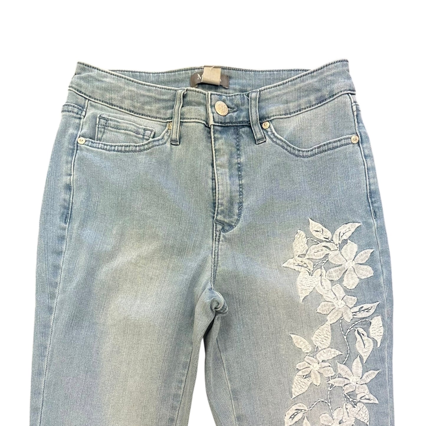 MARTHA STEWART BLUE JEANS WHITE EMBROIDERED 44 SZ 0