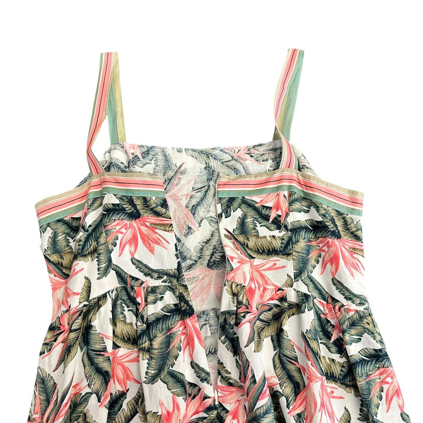LOFT TROPICAL LINEN BLEND DRESS 256 SZ 10
