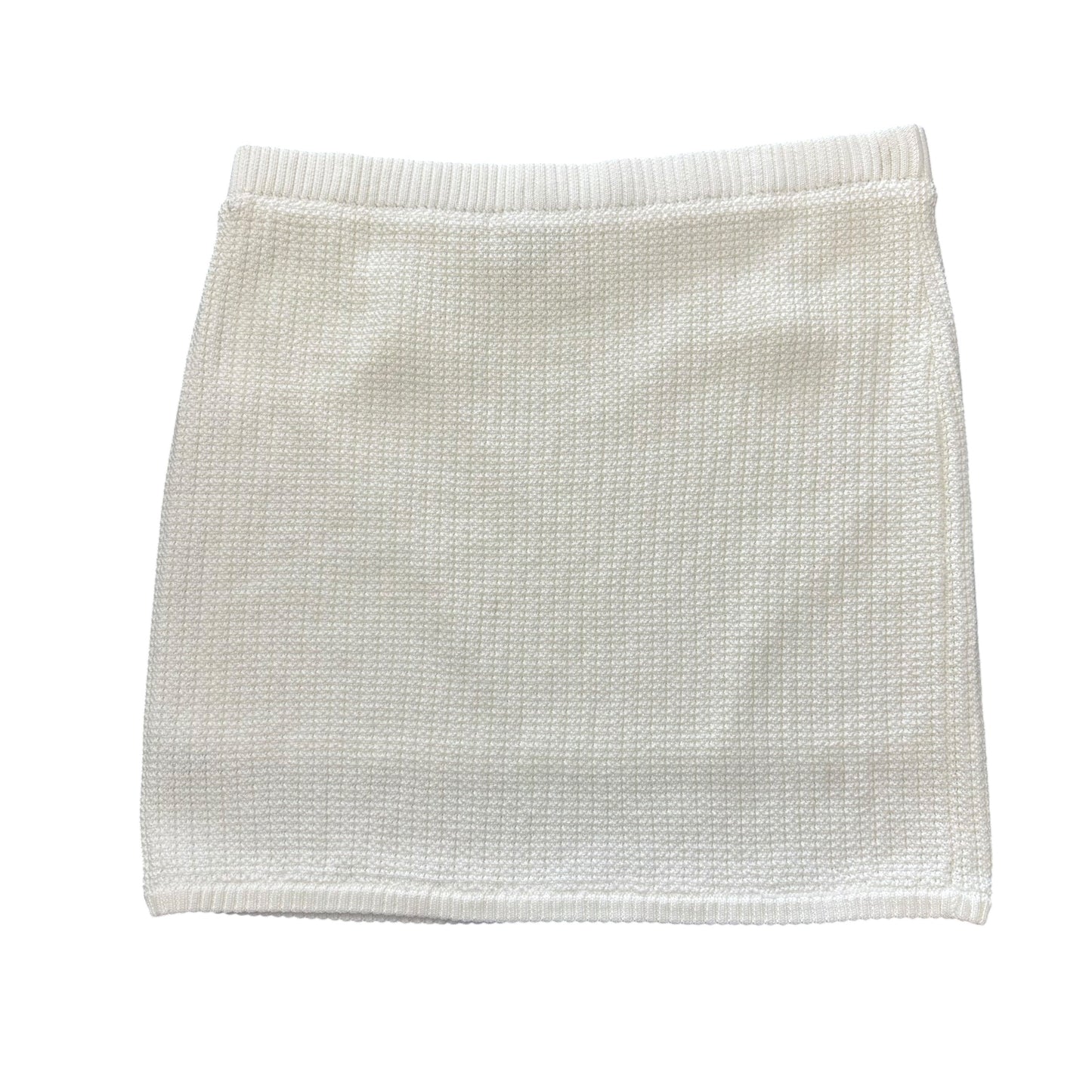 FRENCH CONNECTION WHITE TEXTURED KNIT SKIRT 100 XL