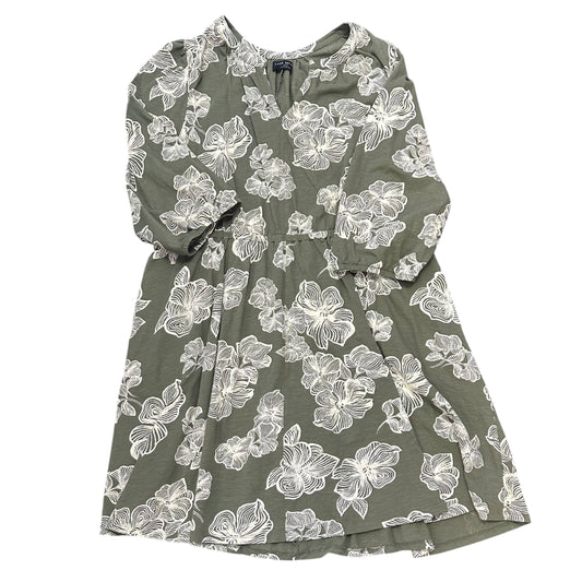 LANE BRYANT GREEN BEIGE FLORAL DRESS 123 SZ 22/24