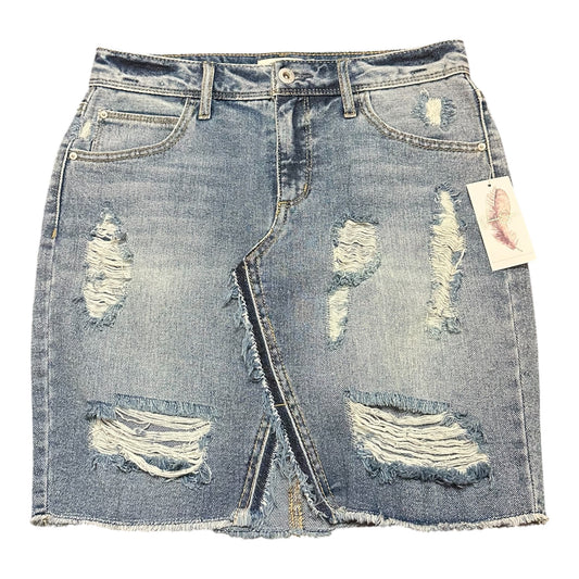 JESSICA SIMPSON BLUE DENIM ADORN HIGH RISE SKIRT NWT 100 SZ 26