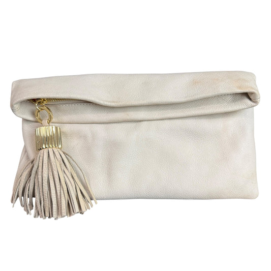 INDIA HICKS STONE TASSEL LEATHER CLUTCH 249