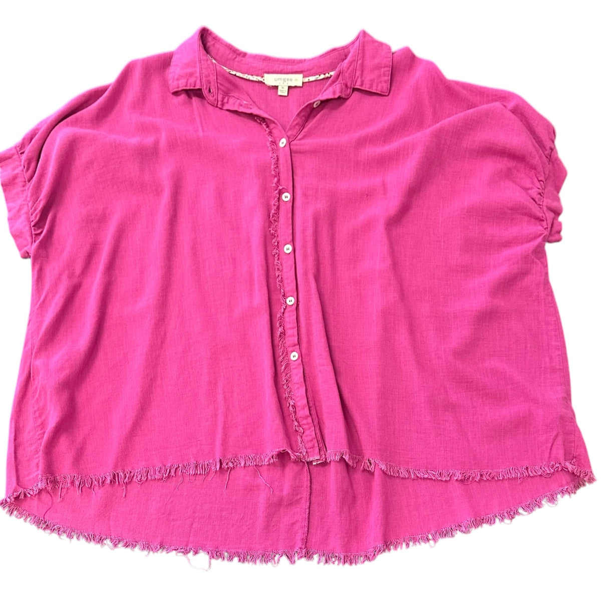 UMGEE PINK OVERSIZED BUTTON UP BLOUSE 100 XL