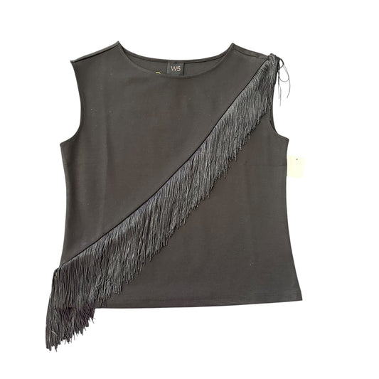 W5 BLACK SLEEVELESS BLOUSE FRINGE NWT 122 MEDIUM