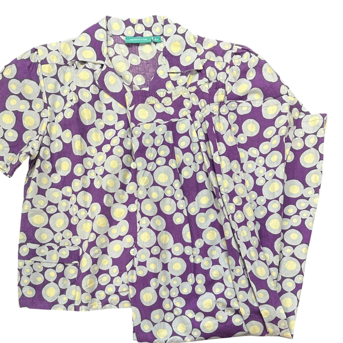 NEEDLEHAM LANE PURPLE TWO-PIECE PAJAMA SET 255 100% COTTON MEDIUM